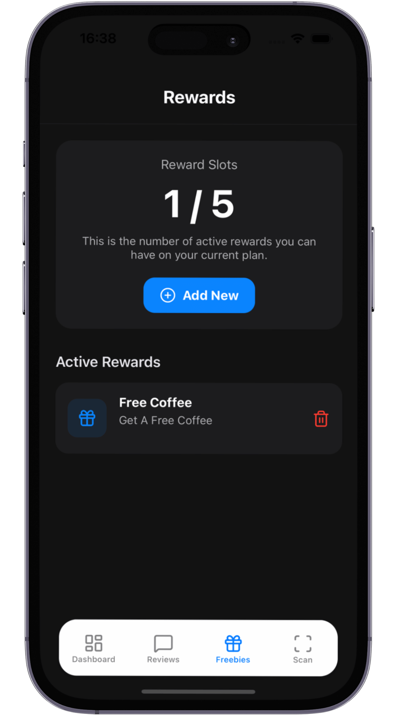 B'local rewards screen